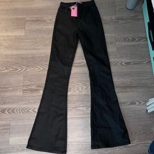 Edikted leather flare pant
